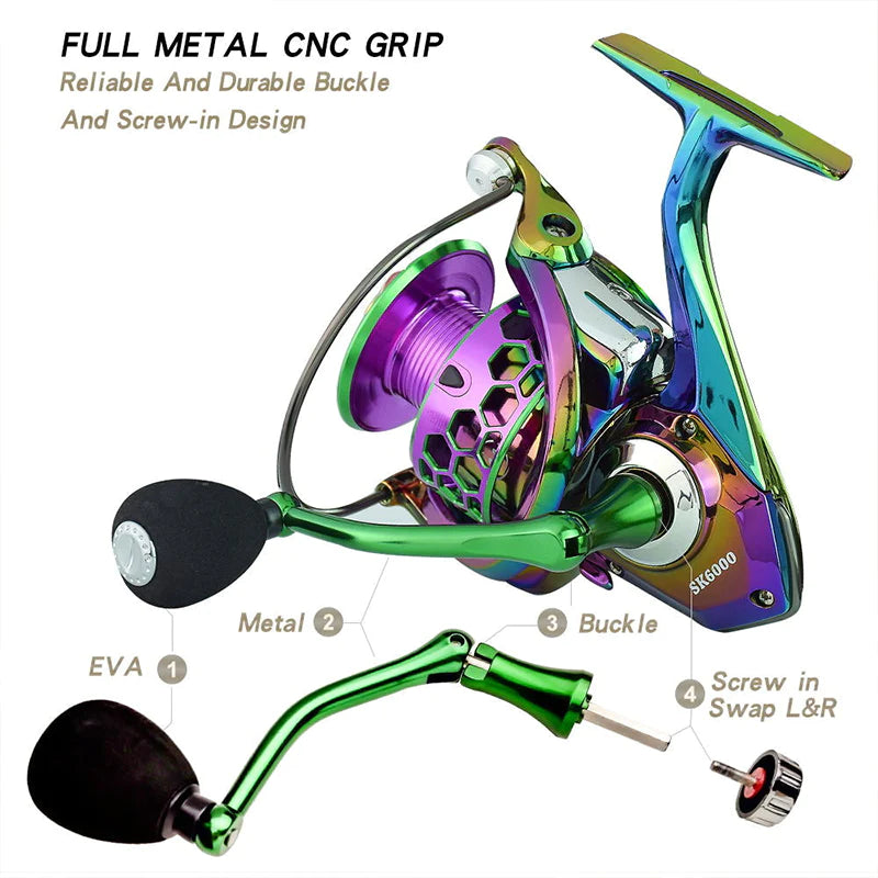 High Strength & Speed Multi-Color Fishing Reel