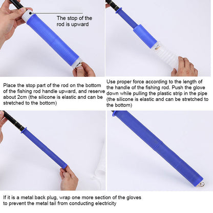 Fishing Rod Silicone Grip Cover Anti-Slip Cover